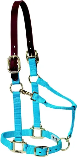 Vista 9 de Weaver Equine Breakaway Horse Halter, Supple Leather Crown, Adjustable Brass Throat Snap Halters for Horses, Equine Tack