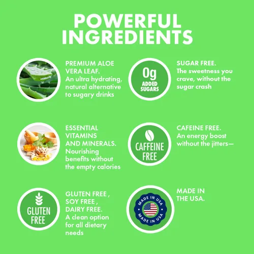 Vista 4 de Yes You Can! Mezcla de bebida en polvo de aloe vera, refuerzo de hidratación infundido con extracto de aloe vera orgánico puro, deliciosos sabores