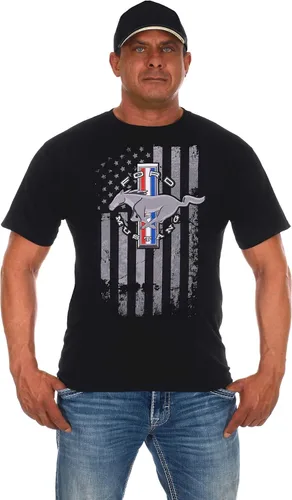 Vista 8 de JH DESIGN GROUP Camiseta de coche para hombre, colección de bandera, 14 nuevas camisas negras de cuello redondo RaM