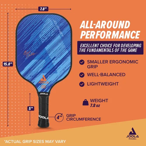 Vista 4 de JOOLA Pickleball Paddle Journey and Seneca – Select Fiberglass or Carbon Fiber Surface – Lightweight Paddles – Control & Power Rackets for Beginners