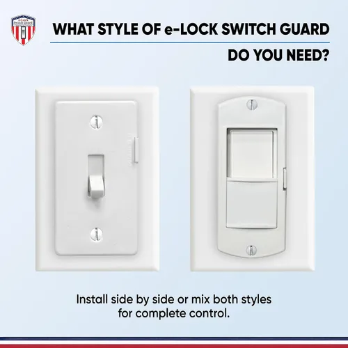 Vista 8 de eLock - Protector de interruptor para interruptores decorativos/basculantes, bloqueo de interruptor de luz a prueba de niños con botón