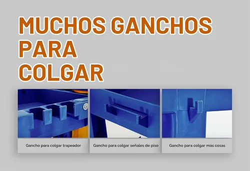 Vista 6 de Carrito de limpieza comercial con bolsa de vinilo AF08170 Azul