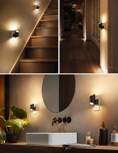 Vista 4 de L LOHAS LED - Luz nocturna LED, luces nocturnas atenuables enchufables a la pared, sensor del atardecer al amanecer, blanco suave 3000K, 0-100LM