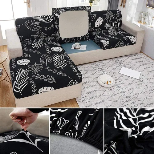 Vista 3 de YURRO Funda de cojín elástica ajustable con banda elástica, funda de cojín de repuesto para asiento de caravana, funda de sofá antigolpes para sofá