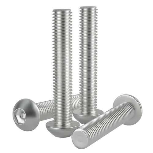Vista 12 de Tornillo de 1/4-20 x 1, tornillos de cabeza de botón, acero inoxidable 304 (18-8), rosca completamente a máquina, unidad hexagonal Allen, paquete