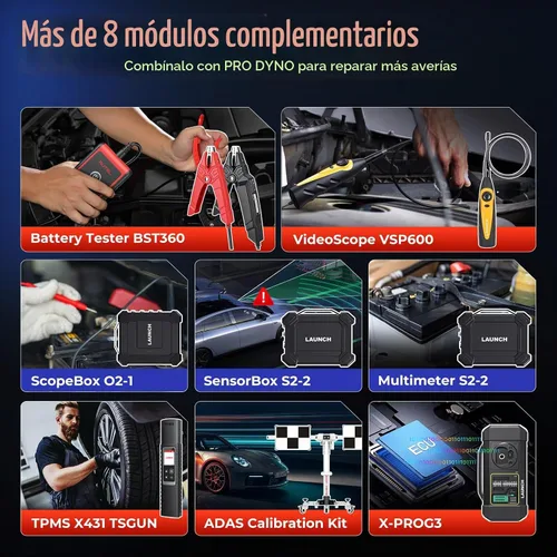 Vista 5 de Launch Escáner bidireccional X431 PRO Dyno, codificación ECU en línea, más de 38 servicios