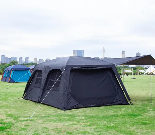 Vista 15 de KTT Extra Large Tent 6-12-14 Person,Family Cabin Tents,2 Rooms,3 Doors and 3 Windows with Mesh,Straight Wall,Waterproof,Double Layer,Big Tent for