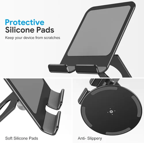 Vista 9 de OMOTON Soporte giratorio para tablet iPad con base giratoria 360°, soporte plegable ajustable para dibujo, compatible con iPad Pro/Air/Mini y más