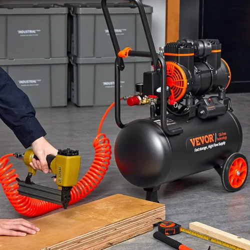 Vista 8 de VEVOR Compresor de aire de 6.3 galones, compresores de aire de 2 HP 3.35 CFM@90PSI con presión máxima de 116PSI, tanque de compresor sin aceite