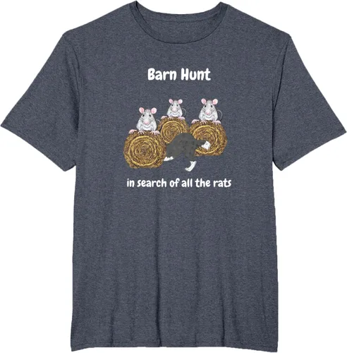 Vista 46 de Funny Barn Hunt - En busca de las ratas con Border Collie Camiseta, Negro
