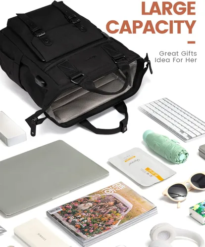 Vista 6 de LOVEVOOK - Mochila para laptop, para viaje de trabajo, bolso de enfermera, profesor, médico, viajero, para computadora de negocios, mochila