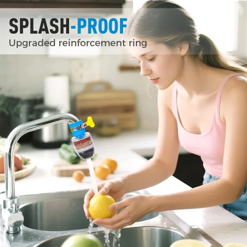 Vista 8 de Filtro de agua de carbón mágico, filtro de agua activado con cartucho de 6 capas, proporciona una fuerte presión de agua, adecuado para grifo de 1/2