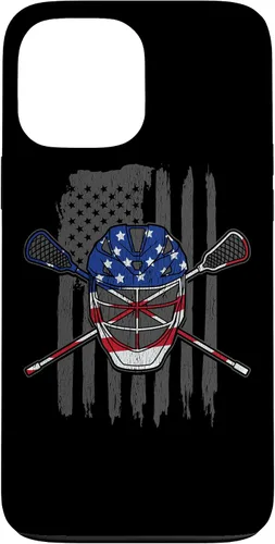 Vista 23 de iPhone 11 bandera estadounidense lacrosse Player Tee Lacrosse Portero caso