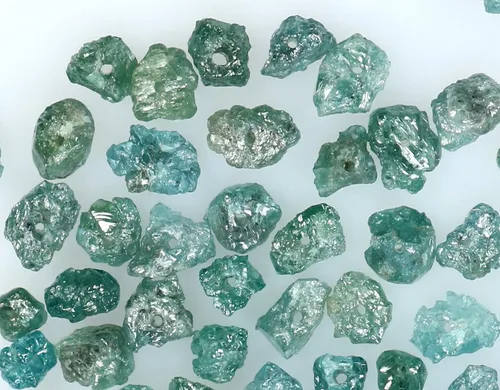 Vista 3 de 2.00cts Lot naturales sueltos Rough perforación de diamantes Bedas forma color azul L12