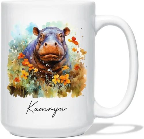 Vista 13 de Taza de café de oso – Regalo personalizado para amantes, taza de té de animales salvajes con flores, regalo de cerámica personalizado para amantes