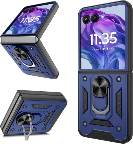 Vista 18 de Funda protectora para Motorola Razr+ Plus 2024/Razr+ Plus 2025, resistente a prueba de golpes con rotación de 360° con soporte de metal