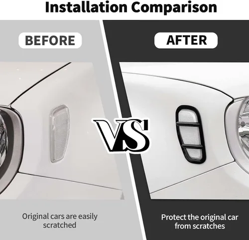 Vista 7 de Jimen Compatible con Jeep Renegade 2015-2023, cubierta de luz de marcador lateral para guardabarros automático (negro)