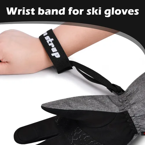 Vista 2 de RunNico 4 correas de seguridad para guantes deportivos Soporte elástico para guantes de esquí Guantes de esquí esposas para colgar guantes, ideal