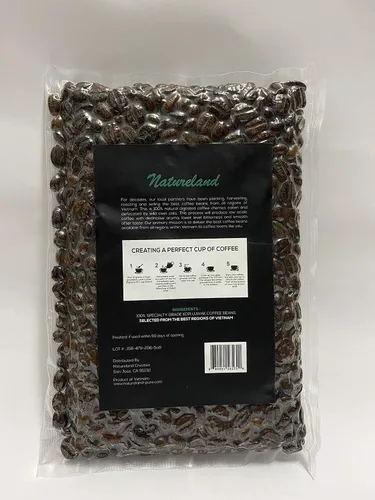 Vista 2 de Gate to Nature Kopi Luwak - Granos arábica (Black Label recién hechos tostado oscuro, bolsa transparente de 10 onzas) granos enteros Wild Civet