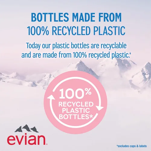 Vista 8 de Evian Agua de manantial natural, botella de 1 L, 12