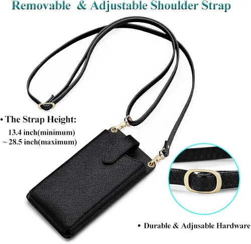 Vista 5 de Peacocktion - Bolso pequeño para teléfono celular, para mujeres, minibolso de hombro ligero para cruzarse por el cuello, con ranuras para tarjetas