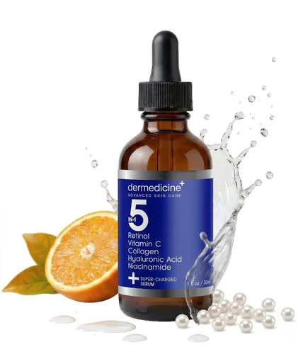 Vista 7 de Potente suero facial 5 en 1 con retinol, vitamina C, colágeno, ácido hialurónico, niacinamida. Puede ayudar a mejorar la apariencia de las líneas