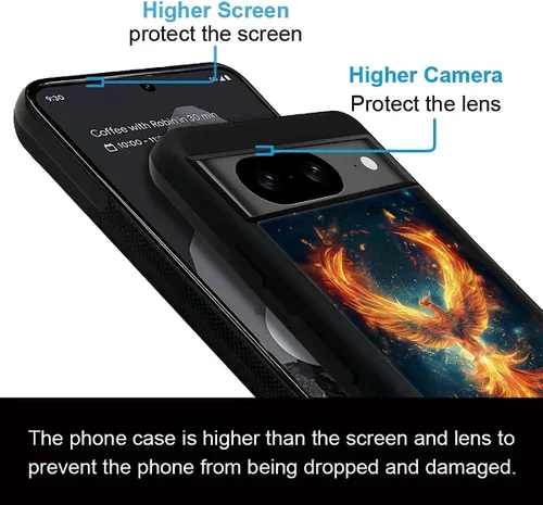 Vista 1468 de Compatible con Google Pixel 4A 5G Mobile Case Creative Acrylic Panel trasero Silicona Protección Grip especialmente diseñado para Google Pixel 4A 5G