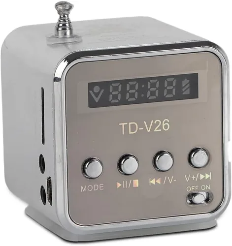 Vista 11 de Reproductor de música, mini altavoz Reproductor de música Radio FM portátil Estéreo PC Tarjeta de soporte de moda y disco U (negro)