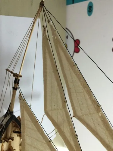Vista 2 de GAWEGM Kits de modelo de barco de madera para adultos para construir, escala 1/100 1840 Halcon Baltimore Ship Kit de modelo de madera