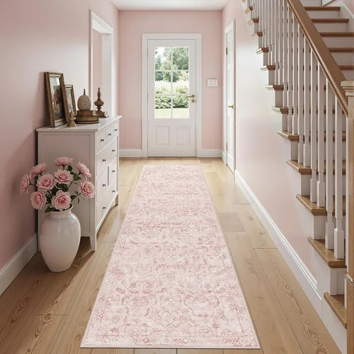 Vista 29 de Alfombra de área pequeña de 2 x 3 pulgadas, color beige, para entrada, baño, cocina, antideslizante, de pelo bajo, lavable, moderna alfombra bohemia