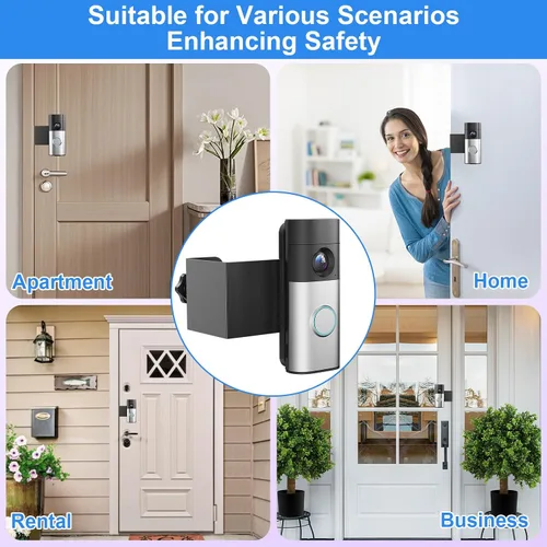 Vista 7 de Soporte antirrobo para timbre compatible con timbre de batería R-ing/Plus/Pro (modelo 2026)/timbre de video Tapo, soporte de montaje ajustable sin