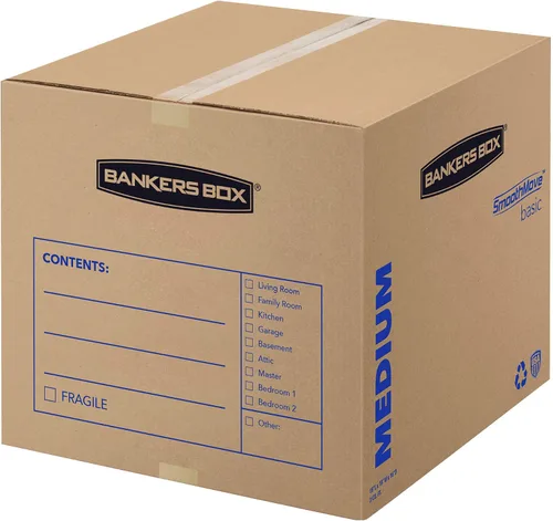 Vista 10 de Bankers Box SmoothMove cajas de cartón básicas para mudanza, Marrón S