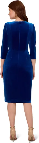 Vista 2 de Adrianna Papell Vestido de terciopelo con lazo frontal para mujer