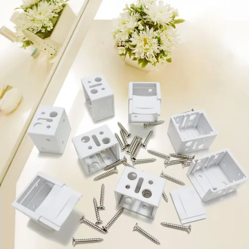 Vista 3 de Soportes para Mini Persianas, Soportes Blancos de 1 Pulgada para Persianas, Soporte de Montaje en Caja de Mini Persianas para Soporte de Riel
