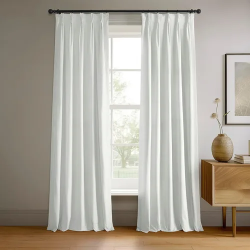 Vista 23 de HPD Half Price Drapes Cortinas Opacas de Terciopelo - 84 Pulgadas de Largo 1 Panel Cortina Opaca Signature Plisada para Sala de Estar y Dormitorio
