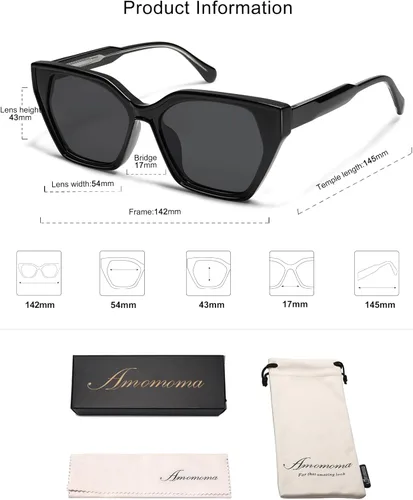 Vista 6 de Lentes de sol cuadrados de moda para mujer, elegantes lentes de sol UV400 AM6632A