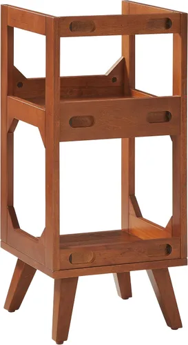 Vista 3 de Crosley Furniture Asheville - Soporte pequeño de discos moderno de mediados de siglo, almacenamiento de vinilo, con capacidad para hasta 130 discos