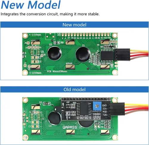 Vista 2 de Freenove Módulo I2C IIC LCD 1602, nuevo tipo TWI Serial 16x2, compatible con Arduino Raspberry Pi Pico ESP32 ESP8266