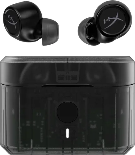 Vista 2 de HyperX Cirro Buds Pro - Auriculares inalámbricos verdaderos, cancelación activa de ruido, ANC, modo de sonido ambiental, baja latencia, Bluetooth