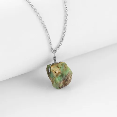 Vista 11 de Collar de piedras preciosas crudas piedras de nacimiento de plata