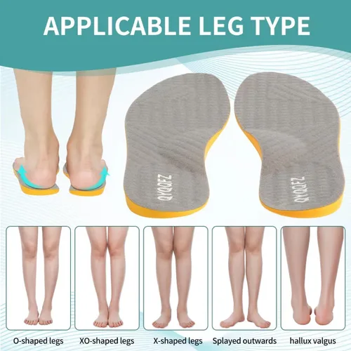 Vista 5 de Plantillas de supinación para piernas O/X y piernas arqueadas - Plantillas correctivas de cuña de talón lateral para mujeres y hombres