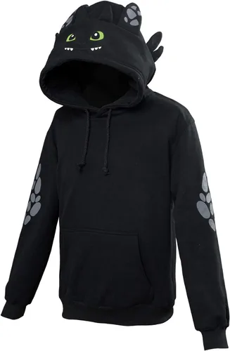 Vista 4 de Sudadera con capucha de dragón para adultos con orejas, disfraz de cosplay, sudadera con capucha de dragón de película