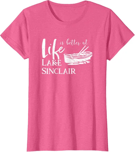 Vista 70 de Life is Better at Lake Sinclair Georgia Camiseta Negro
