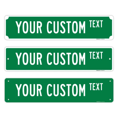 Vista 45 de Letrero de calle personalizado, letrero de calle personalizado, novedoso camino negro con borde, 18 x 4 pulgadas, resistente a la decoloración