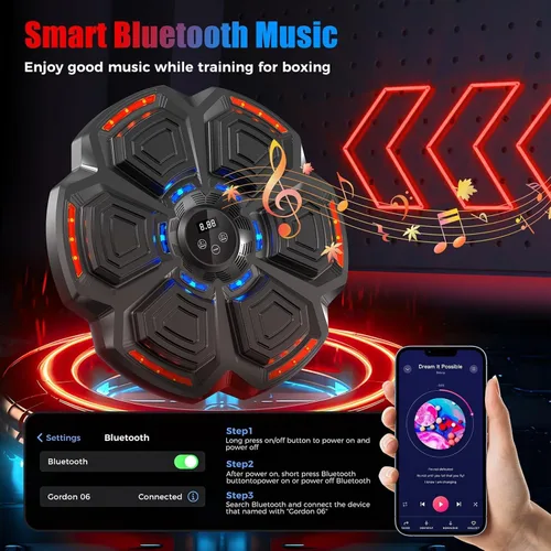 Vista 2 de LOLBOX Máquina de boxeo musical para adultos y niños, máquina de entrenamiento inteligente de boxeo, entrenamiento de perforación