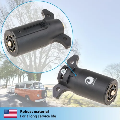 Vista 9 de valonic Enchufe de remolque de 7 vías - Remolque de 7 pines - Conector de arnés de cableado - para remolque de caravana, remolque de bicicleta