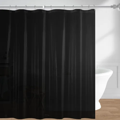 Vista 21 de Downluxe - Forro de cortina para regadera de 72x72 - PEVA transparente. Calibre 3, calibre 8, esmerilado ligero, impermeable, inodoro con orificios