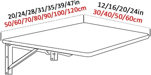 Vista 7 de Mesa plegable flotante de pared, mesa de comedor de cocina, mesa de ordenador portátil, mesa de jardín, mesita de noche, mesas de bar, banco