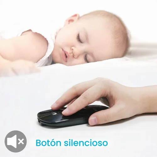 Vista 4 de FENIFOX mini mouse Bluetooth, mouse óptico móvil portable ultrafino con batería recargable para PC, Mac, laptop, tablet Android, Negro