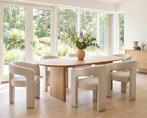 Vista 34 de RIVOVA Silla de comedor moderna de barril, silla lateral acolchada en lino con brazos cómoda para tocador, silla para comedor, sala de estar